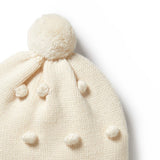 Ecru Knitted Bauble Hat AW24