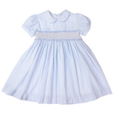 Hand Smocked Frill Dress Blue SS24