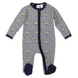 Trucks and Diggers Long Sleeve Zip Romper Navy SS24