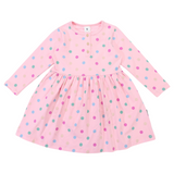 Polkadot cotton Dress- Pink AW25
