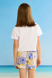Cotton Embroidery Crop Tee- White AW25