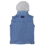 Denim Vest with Hood Light Wash SS24