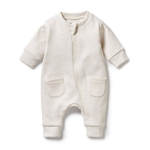 Oatmeal Organic Quilted Growsuit AW24