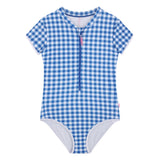 Gingham Paddlesuit- Blue Lottie AW25