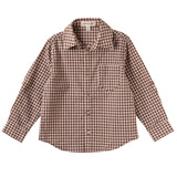 Oliver L/S Button Shirt - Choc Gingham AW25