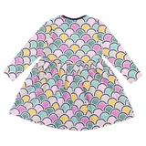 Cotton Arch Print Dress- Green AW25