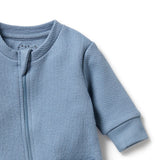 Storm Blue Organic Quilted Growsuit AW24