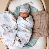 Kittens Organic Jersey Wrap & Beanie Set