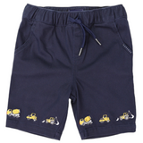 Trucks and Diggers Embroidered  Twill Short Navy SS24