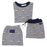 Cotton PJs Trucks and Diggers Print Navy SS24