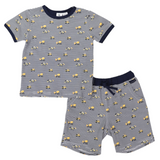 Cotton PJs Trucks and Diggers Print Navy SS24