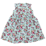 Floral Dress with frill Aqua SS24