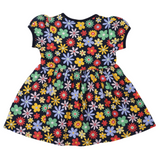 Flower Print Cotton Dress Navy SS24