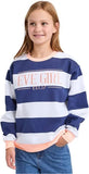 Contrast Stripe Crew- Navy AW25