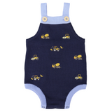 Trucks & Diggers Embroidered Knit Sunsuit Navy SS24