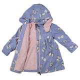 Butterfly Colour Change Terry Towelling Lined Raincoat Blue Heron AW24