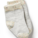 Cream, Oatmeal, Grey Cloud Organic 3 pack baby socks AW24