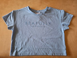 Cotton Embroidery Crop Tee- Sky Blue AW25