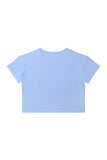 Cotton Embroidery Crop Tee- Sky Blue AW25