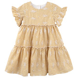 ALICE EMBROIDERED GINGHAM DRESS - YELLOW SS24