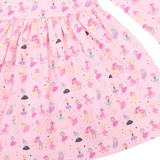 Dancing Unicorn Print Dress- Pink AW25
