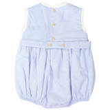 Hand Smocked Frill Sunsuit Blue SS24