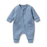 Storm Blue Organic Quilted Growsuit AW24