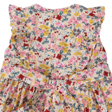 Hand Smocked Floral Dress with frill pink SS24