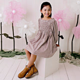 Lily L/S Puff Sleeve Dress - Choc Gingham AW25