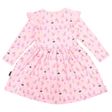 Dancing Unicorn Print Dress- Pink AW25