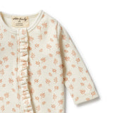 Winter Bloom Organic Waffle Ruffle Zipsuit AW24