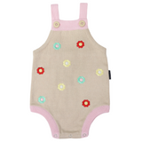 Flower Embroidered Knit Sunsuit- Cloud SS24