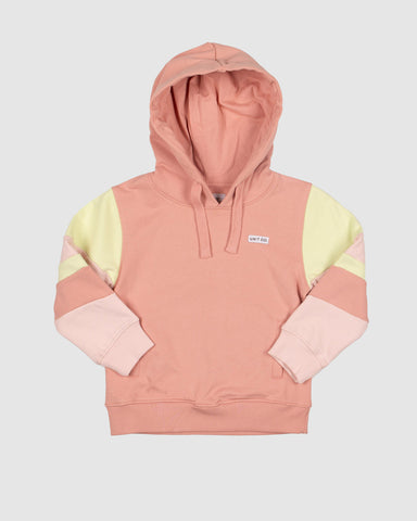 Crest Kids Fleece Hoodie- Peach Pink AW25