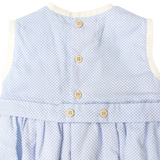 Hand Smocked Frill Sunsuit Blue SS24