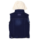 Denim Vest with Hood Dark Wash SS24