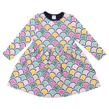 Cotton Arch Print Dress- Green AW25