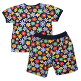 Cotton PJs Flower Print Navy SS24