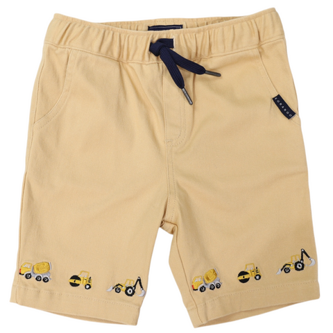 Trucks and Diggers Embroidered  Twill Short Sand SS24