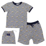 Cotton PJs Trucks and Diggers Print Navy SS24