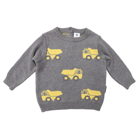 Tip Truck Knit Sweater Charcoal AW24