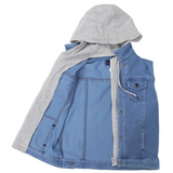 Denim Vest with Hood Light Wash SS24