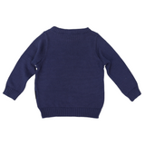 Trucks and Diggers Embroidered Knit Sweater- Navy SS24