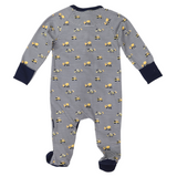 Trucks and Diggers Long Sleeve Zip Romper Navy SS24