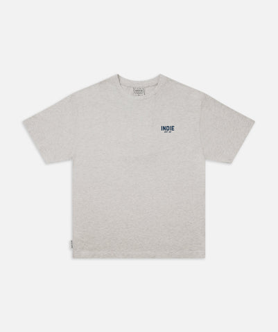 The Camino Tee- Grey Marle/navy SS24