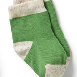 Mint Green, Cactus, Smoke Blue Organic 3 pack baby socks AW24