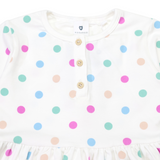 Polkadot cotton Dress- Cream AW25