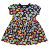 Flower Print Cotton Dress Navy SS24