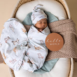 Kittens Organic Jersey Wrap & Beanie Set