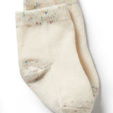 Cream, Oatmeal, Grey Cloud Organic 3 pack baby socks AW24