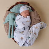 Dog Park Organic Jersey Wrap & Beanie Set